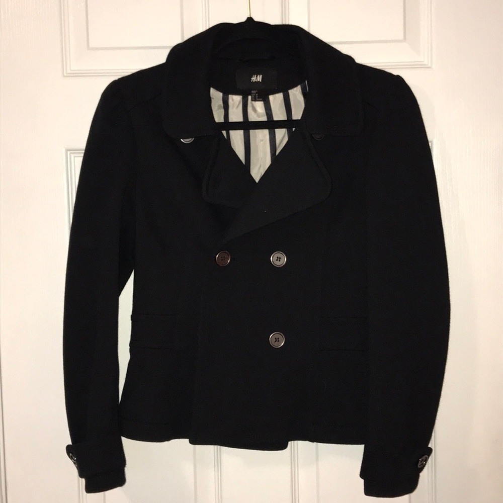 H&M’s black pea coat jacket